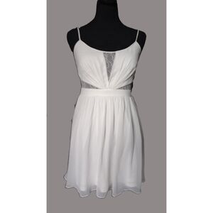 Hailey Logan By Adrianna Pappell Women's 3/4 White Chiffon Mini Dress